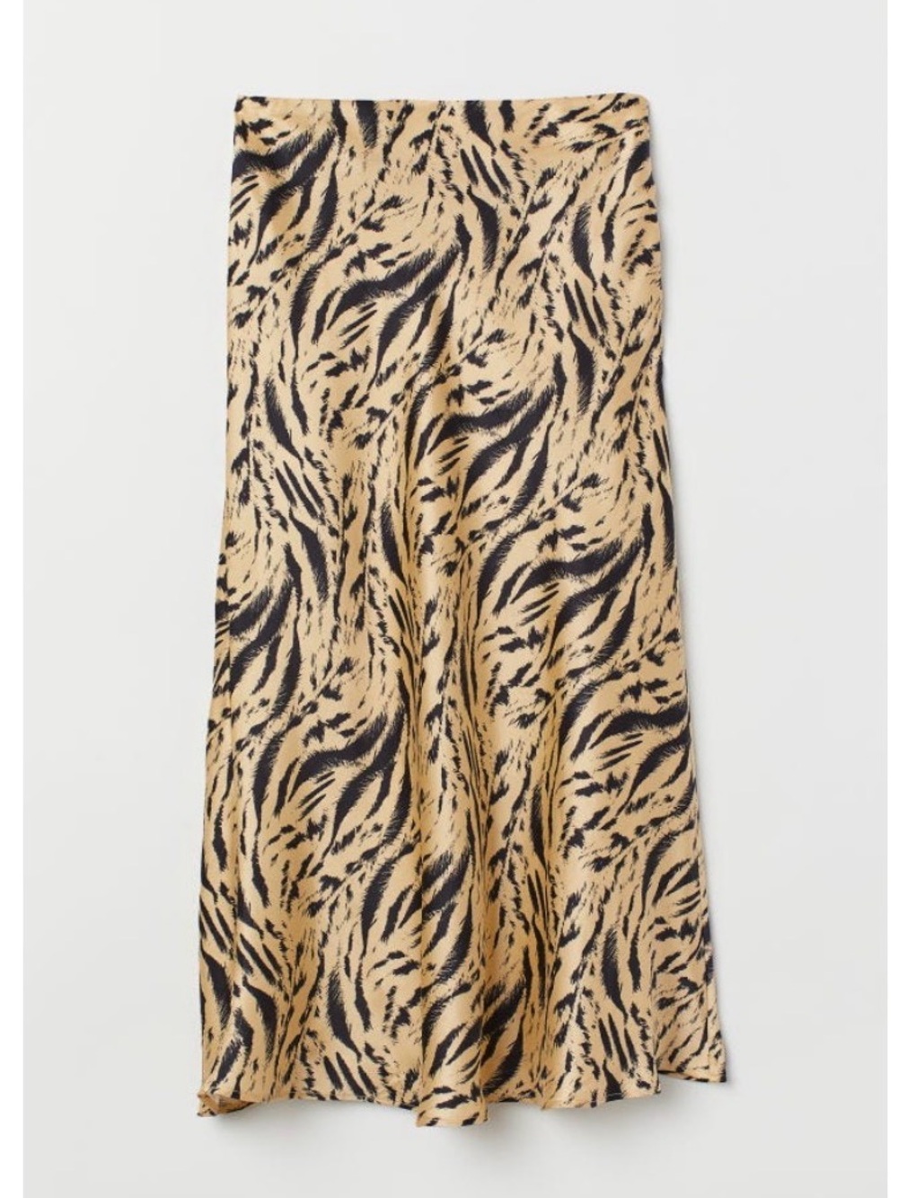 H&M Tiger-Print Bias Maxi Skirt - Beige/Black size 2